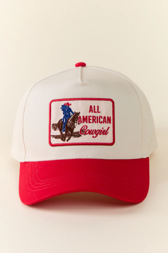 All American Cowgirl Red Trucker Hat FINAL SALE - Image 3