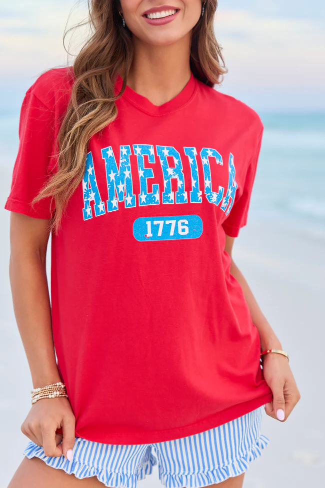 America Star 1776 Red Comfort Colors Graphic Tee - Image 2