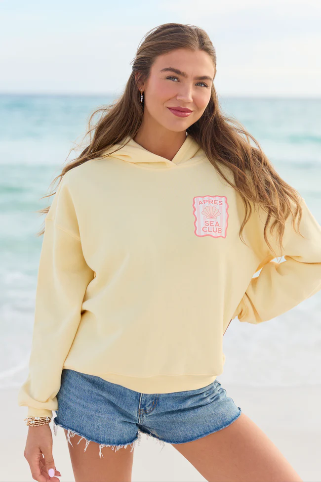 Apres Sea Club Yellow Graphic Hoodie - Image 2