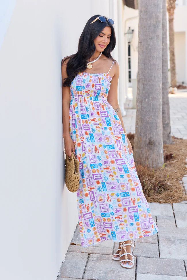 Aria Purple Sealife Maxi Dress - Image 3