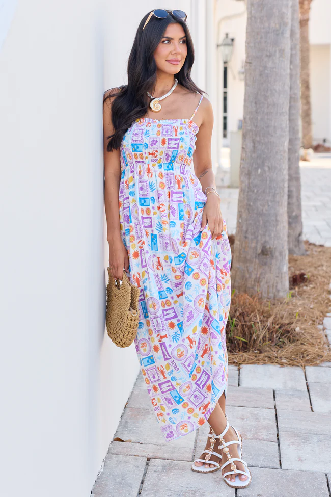 Aria Purple Sealife Maxi Dress - Image 4