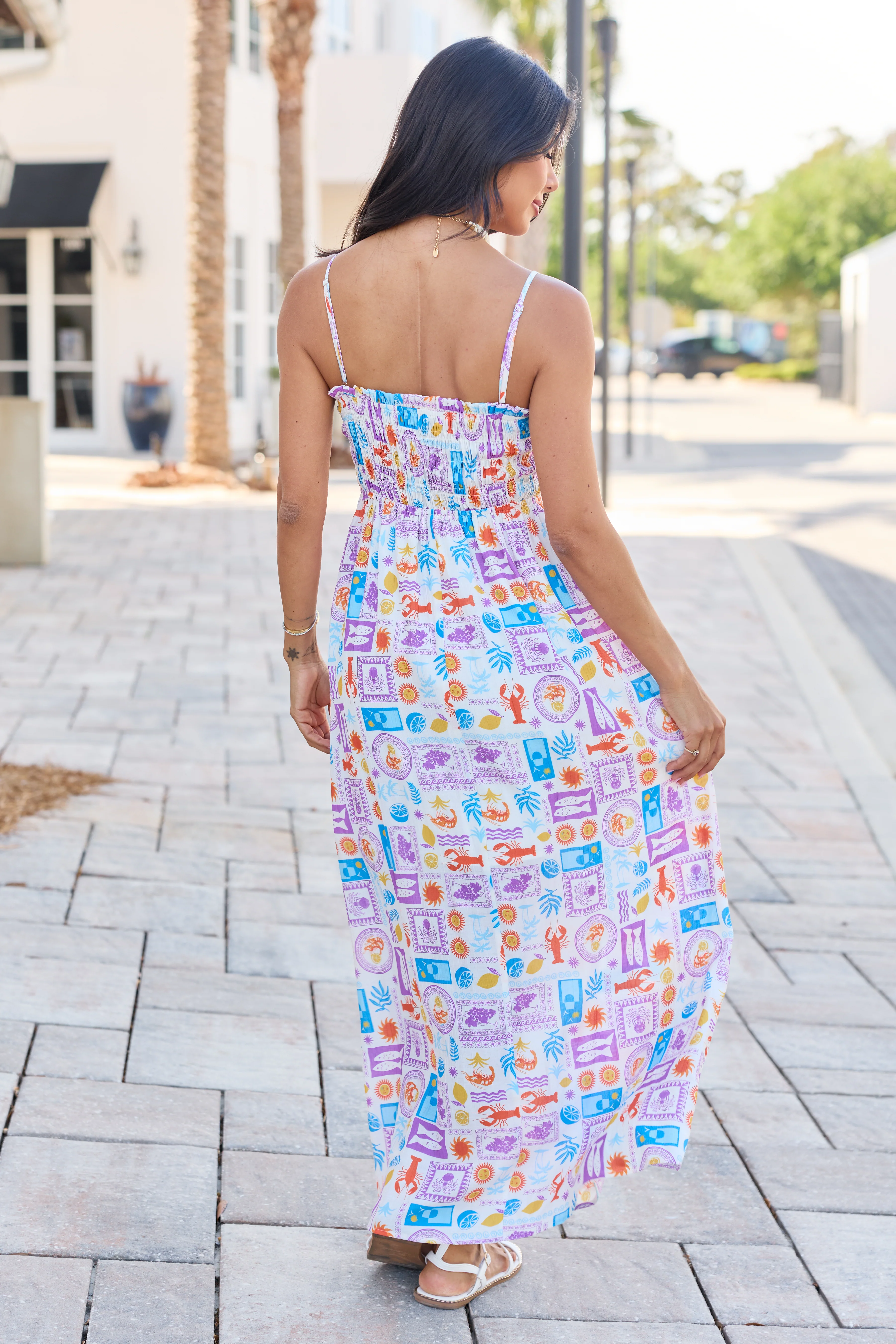 Aria Purple Sealife Maxi Dress - Image 5