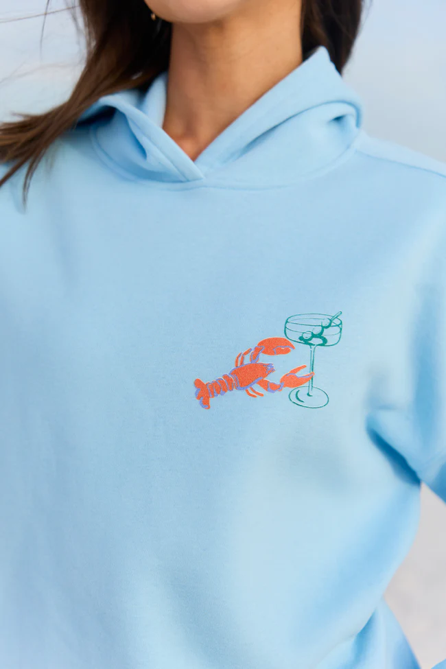Aspire To Retire Light Blue Graphic Hoodie - Image 2