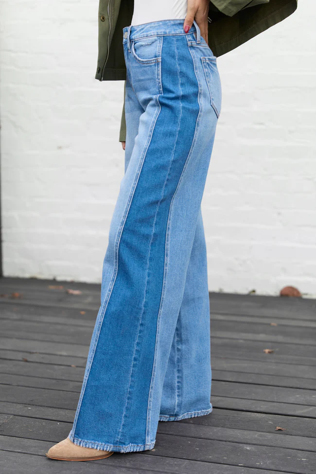 Aubrey Mixed Paneled Jeans FINAL SALE - Image 3