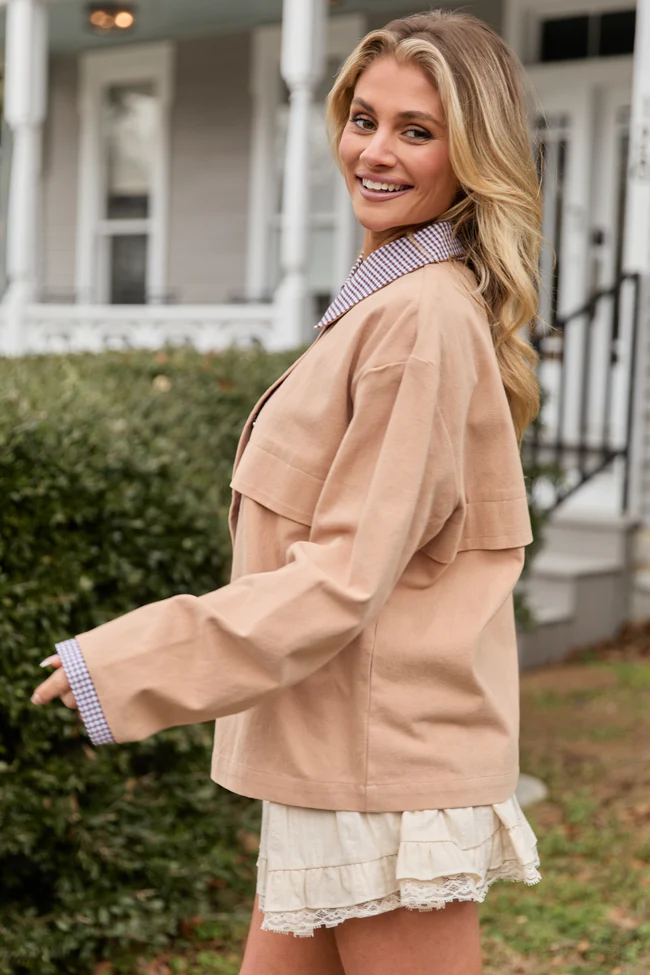 Aubrie Camel Brown Canvas Jacket FINAL SALE - Image 3