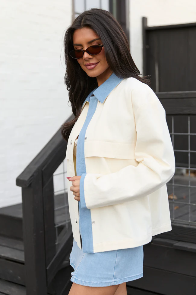 Aubrie Ivory Canvas Jacket FINAL SALE - Image 3