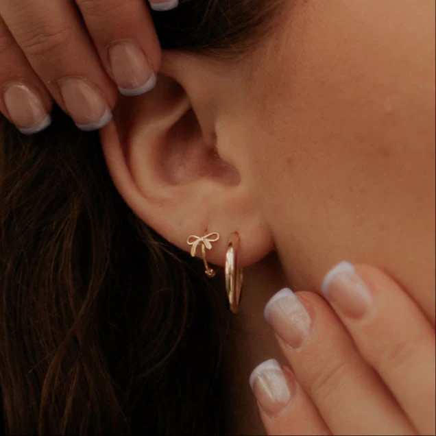 Ava Bow Hoop Earrings - Image 2