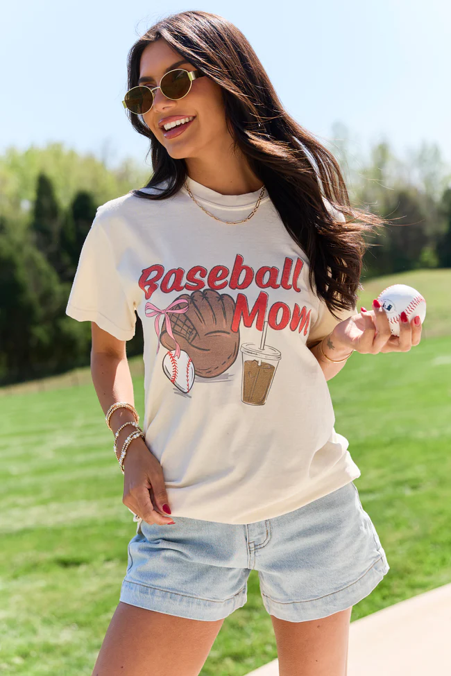 Baseball Mom Ivory Comfort Colors Graphic Tee - Image 4