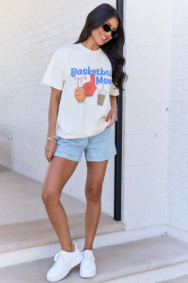 Basketball Mom Ivory Comfort Colors Graphic Tee - Image 2
