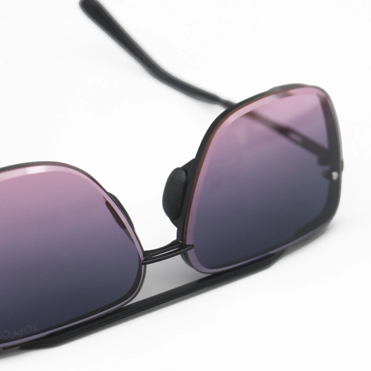 TopFoxx Bella Faded Purple and Pink - Tangle Free Aviator Sunglasses - Image 6