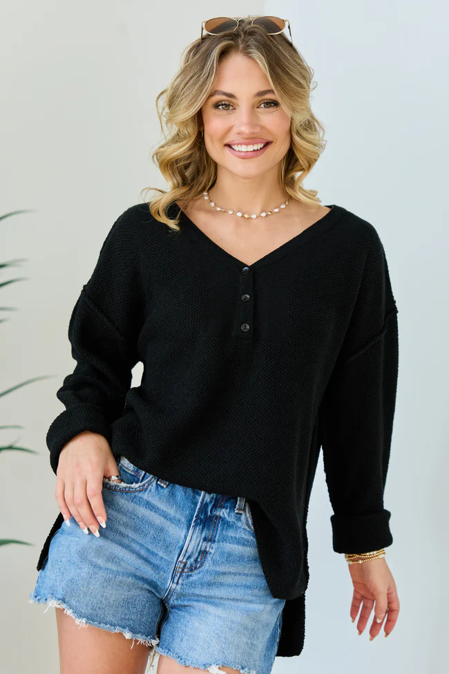 Blaire Black V-Neck Sweater FINAL SALE