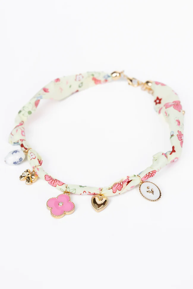Chandler Yellow Charm Scarf Necklace SALE - Image 3