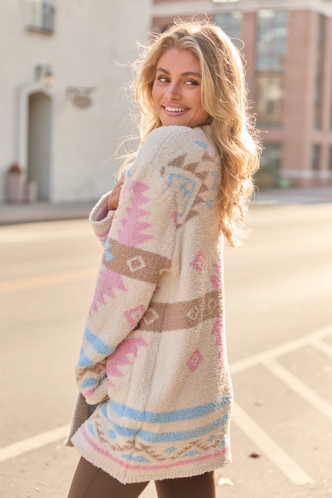 Cheyene Pastel Southwestern Print Cardigan FINAL SALE - Image 4