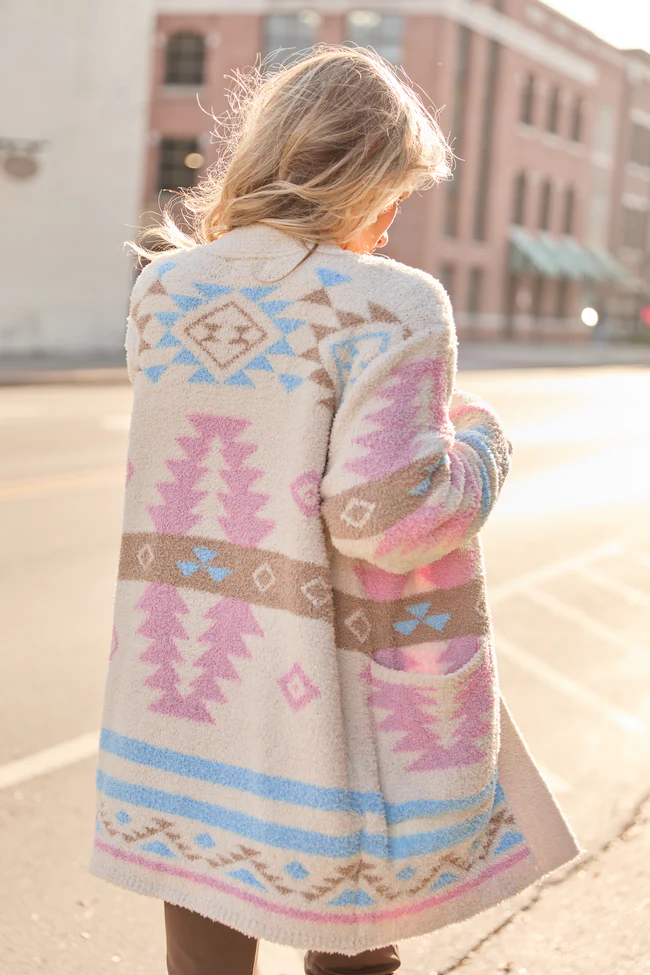 Cheyene Pastel Southwestern Print Cardigan FINAL SALE - Image 5