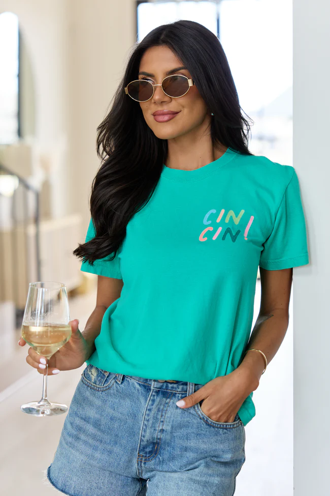 Cin Cin! Green Comfort Colors Graphic Tee - Image 6