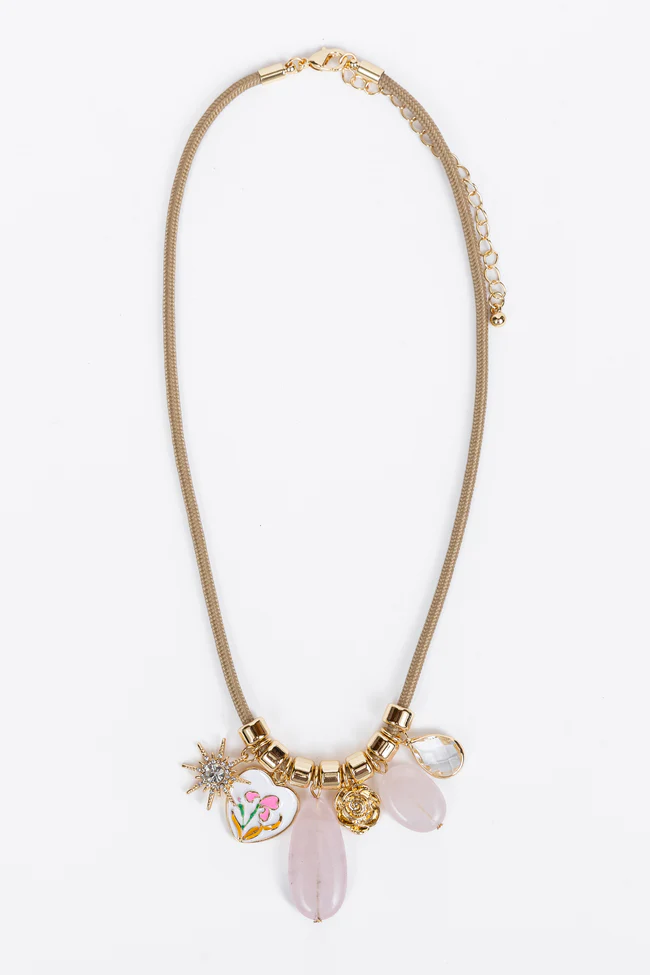Clara Pink Charm Necklace FINAL SALE - Image 3