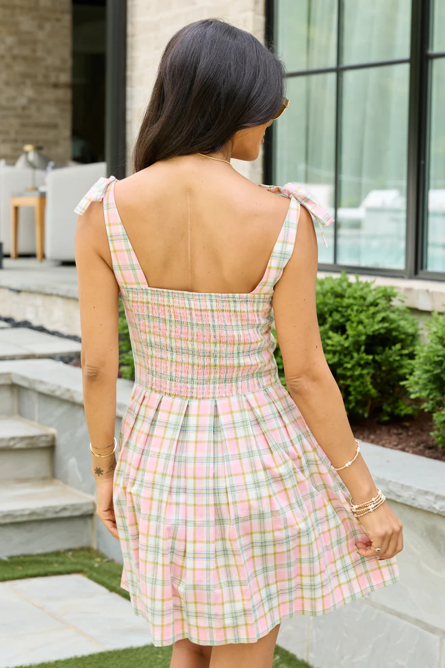 Claudia Pink Plaid Dress SALE - Image 5