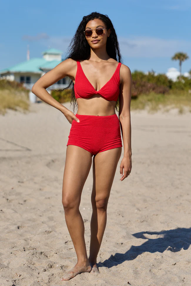 Coastal Crush Red Twist Underwire Bikini Top FINAL SALE - Image 2
