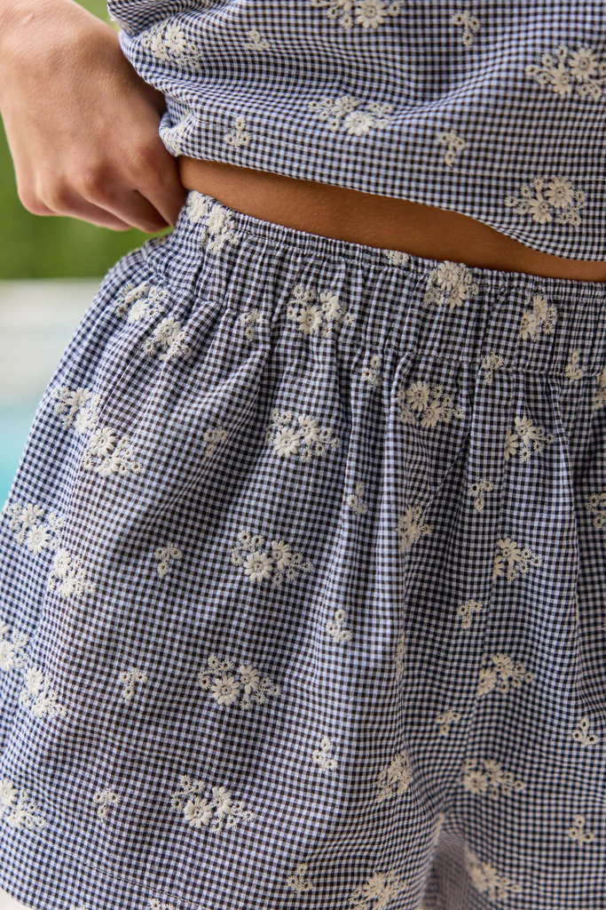 Collins Gingham Floral Embroidered Shorts - Image 3