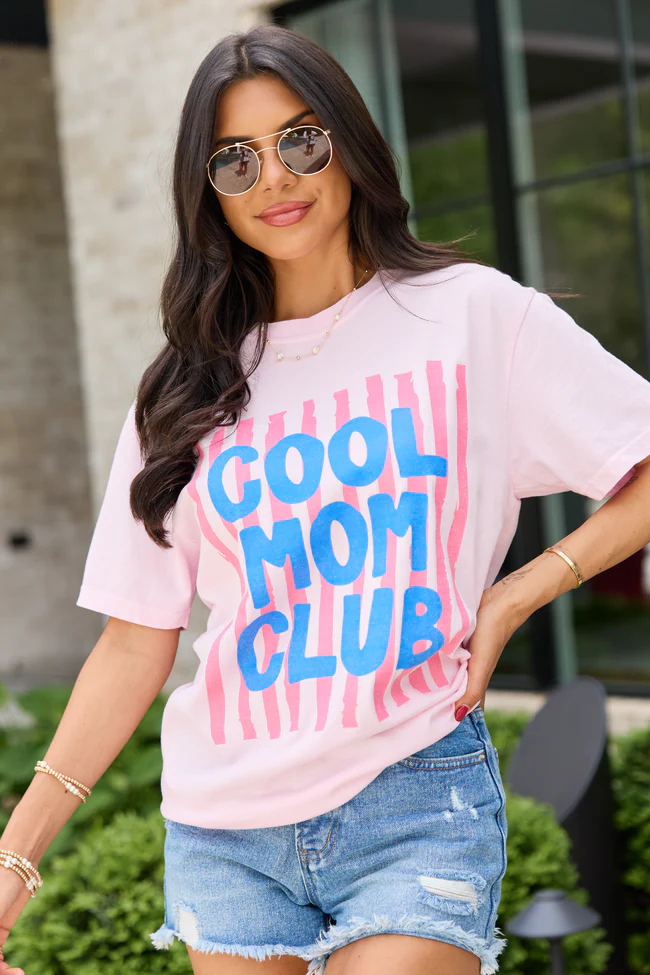 Cool Mom Club Light Pink Comfort Colors Graphic Tee - Image 3