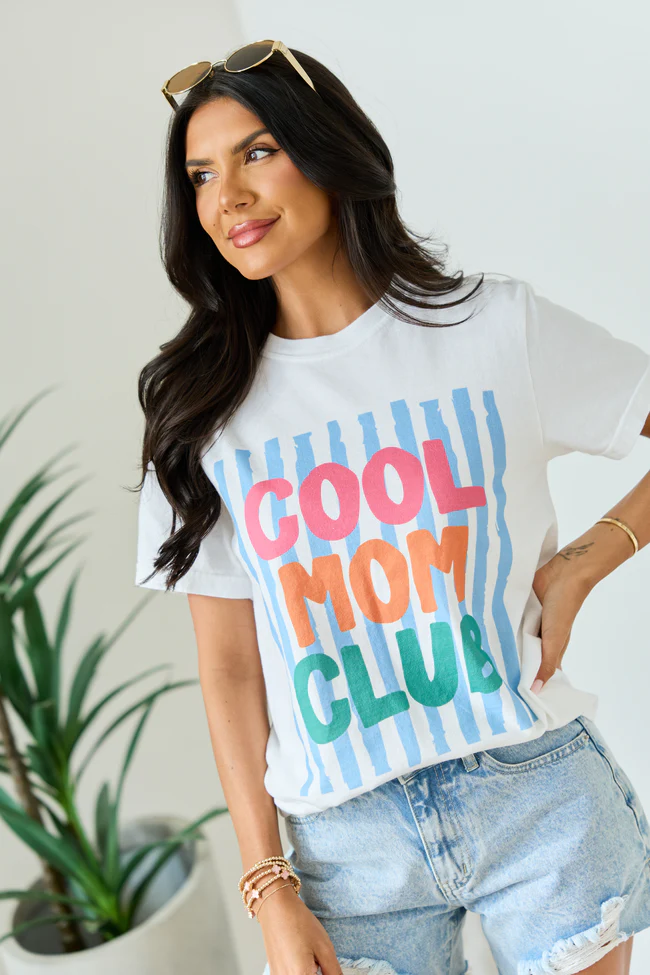 Cool Mom Club White Comfort Colors Graphic Tee - Image 4
