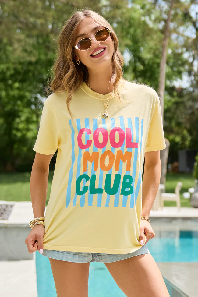 Cool Mom Club Yellow Comfort Colors Graphic Tee - Image 3