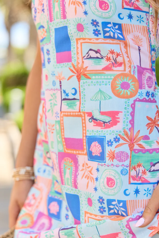Coralie Blue Romper Dress - Image 3
