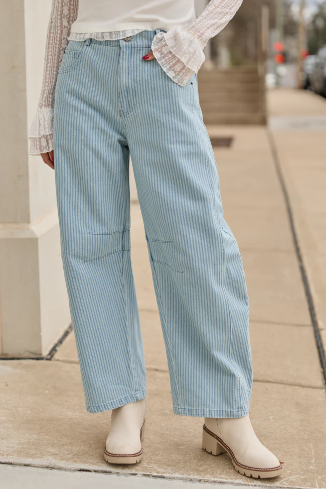 Courtney Striped Barrel Leg Pants FINAL SALE