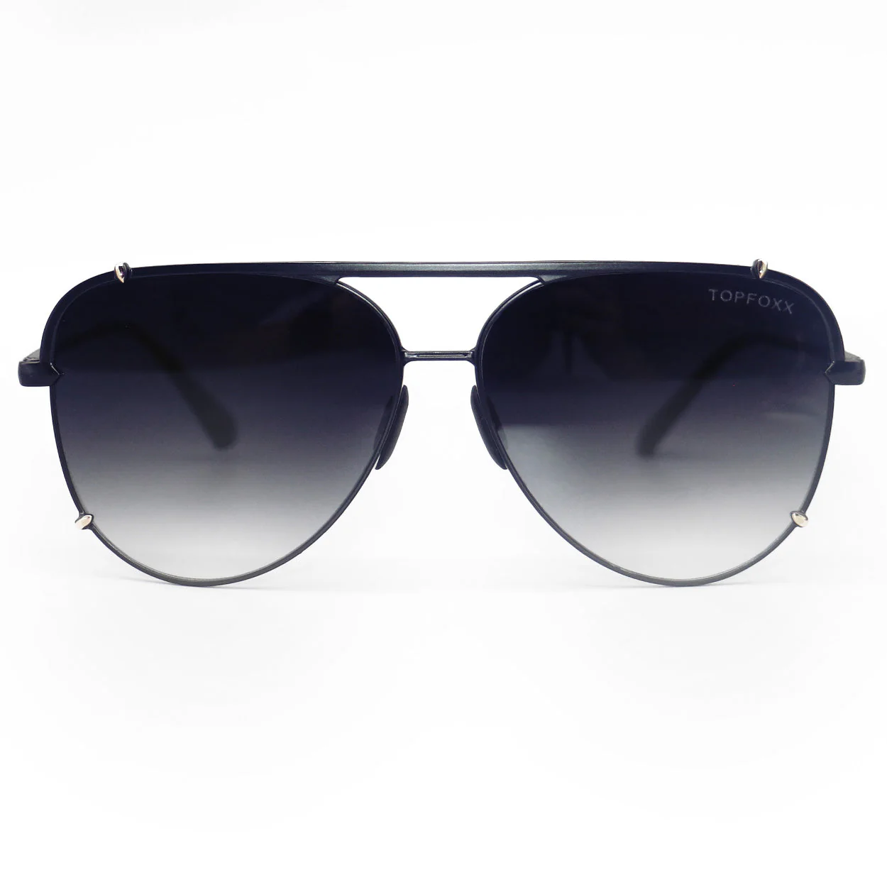 TopFoxx Cristina - Tangle Free - Faded Black and Gold Aviator Sunglasses - Image 2
