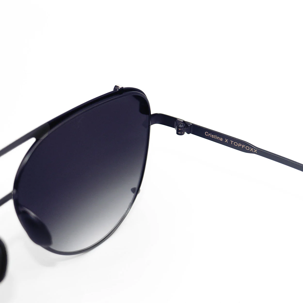 TopFoxx Cristina - Tangle Free - Faded Black Aviator Sunglasses - Image 5