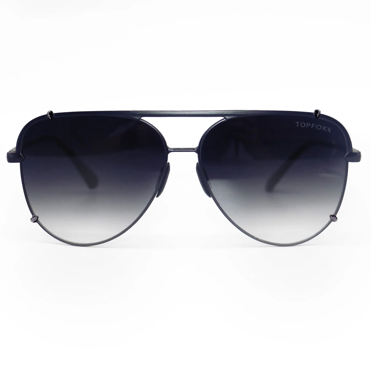 TopFoxx Cristina - Tangle Free - Faded Black Aviator Sunglasses - Image 7