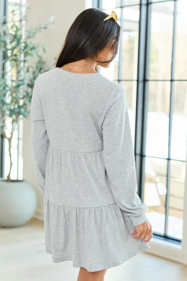 Donelle Grey Tiered Dress FINAL SALE - Image 4