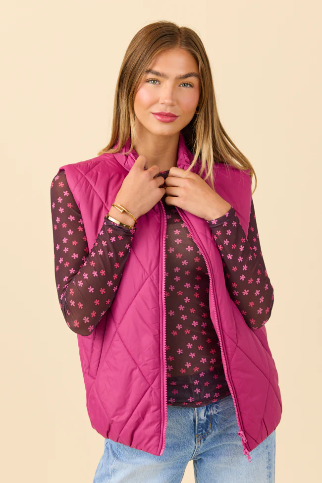 Dora Berry Quilted Puffer Vest FINAL SALE - Image 3