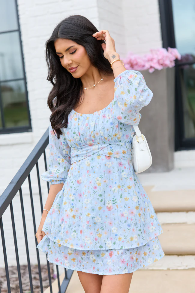 Elizabeth Blue Floral Dress SALE