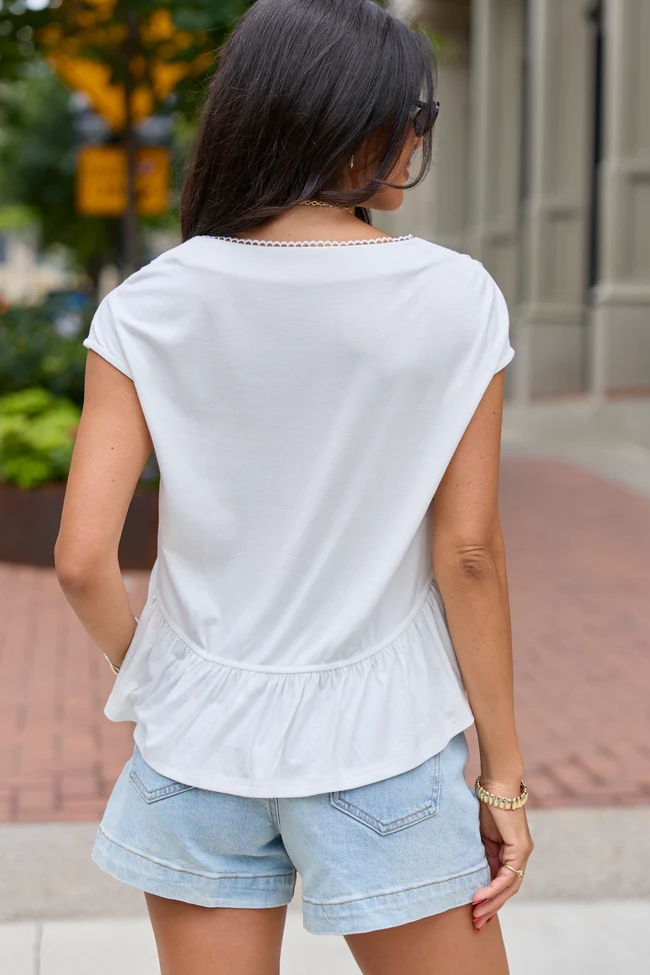 Ellison Ivory Buttoned Babydoll Top SALE - Image 5