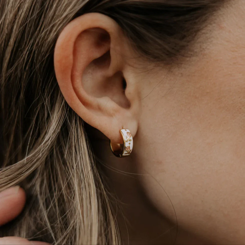 Eloise Tea Cup Hoop Earrings - Image 2