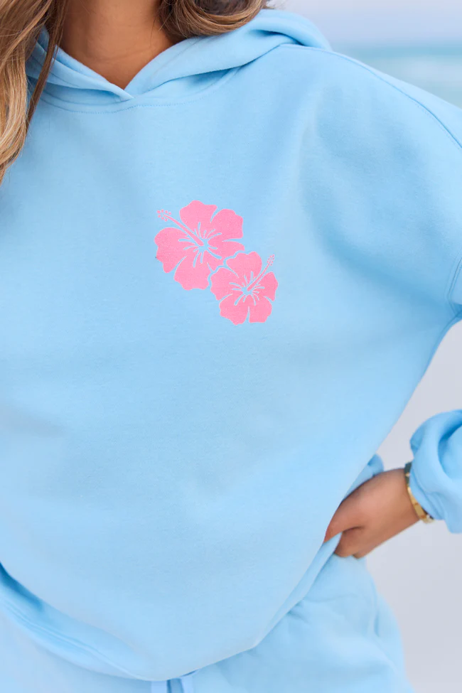 Feels Like A Summer Night Light Blue Graphic Hoodie - Image 3