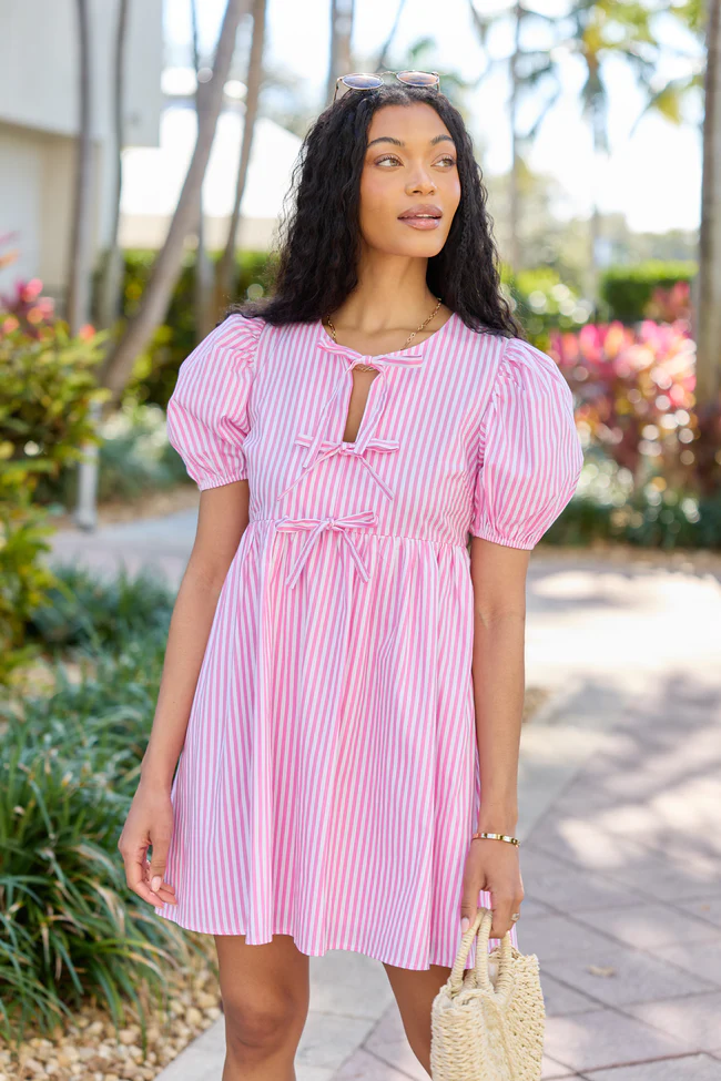 Fern Pink Striped Dress FINAL SALE - Image 3