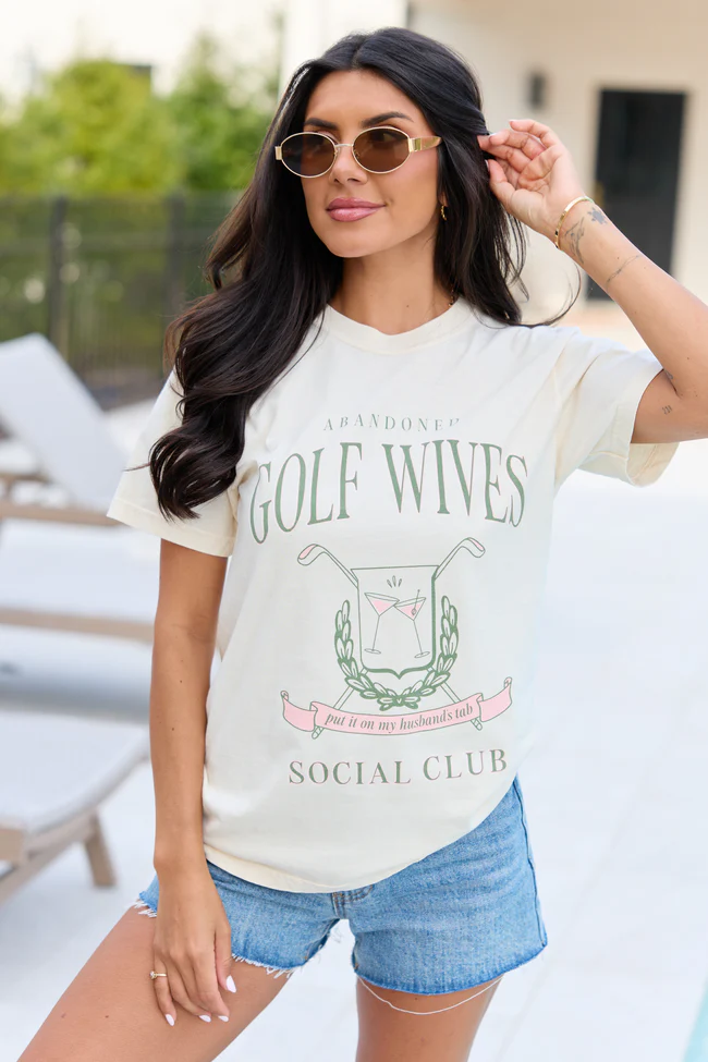 Golf Wives Social Club Ivory Comfort Colors Graphic Tee - Image 2