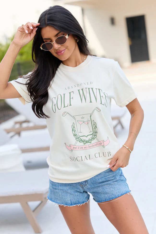 Golf Wives Social Club Ivory Comfort Colors Graphic Tee - Image 3