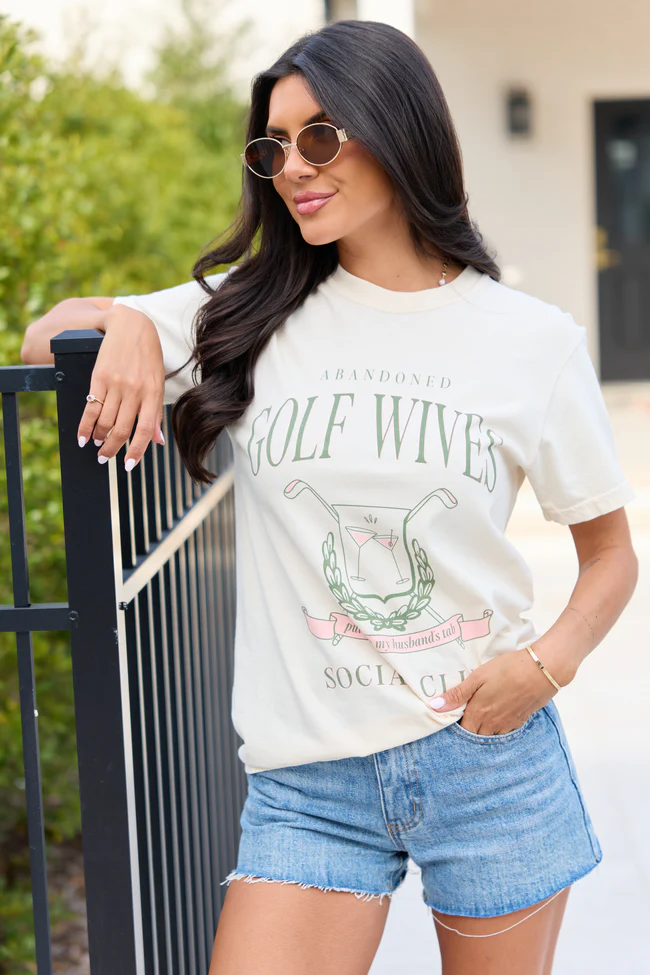 Golf Wives Social Club Ivory Comfort Colors Graphic Tee - Image 4
