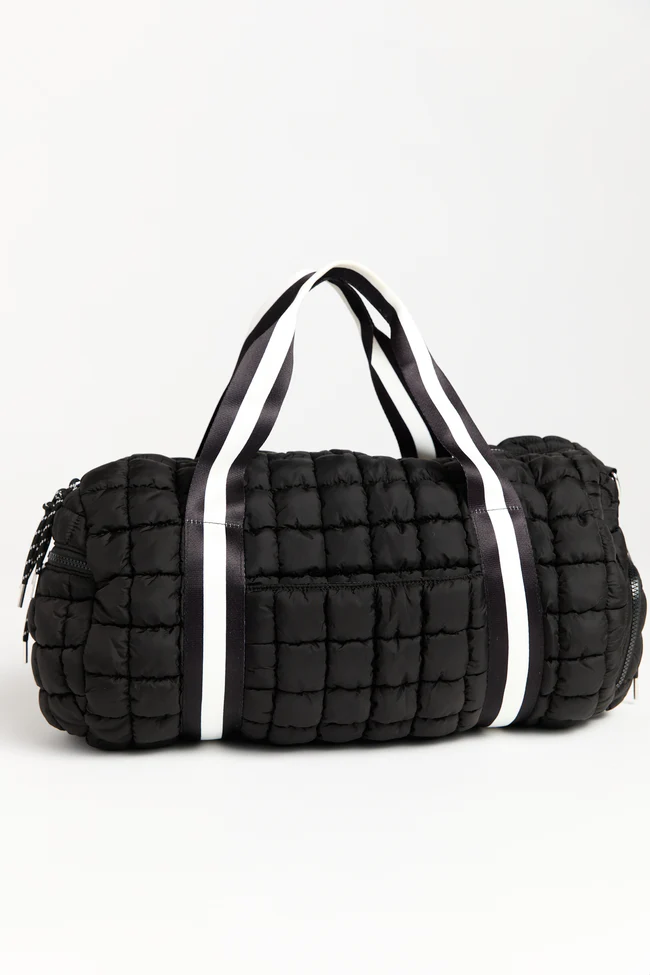 Haylie Active State Black Quilted Duffle Bag FINAL SALE - Image 3