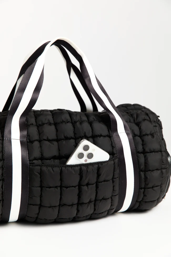 Haylie Active State Black Quilted Duffle Bag FINAL SALE - Image 4