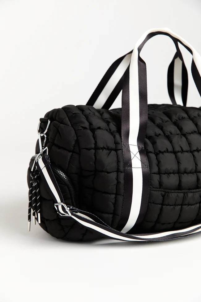 Haylie Active State Black Quilted Duffle Bag FINAL SALE - Image 5
