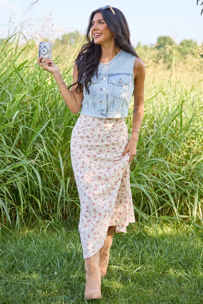 Holland Ivory Floral Maxi Skirt - Image 3