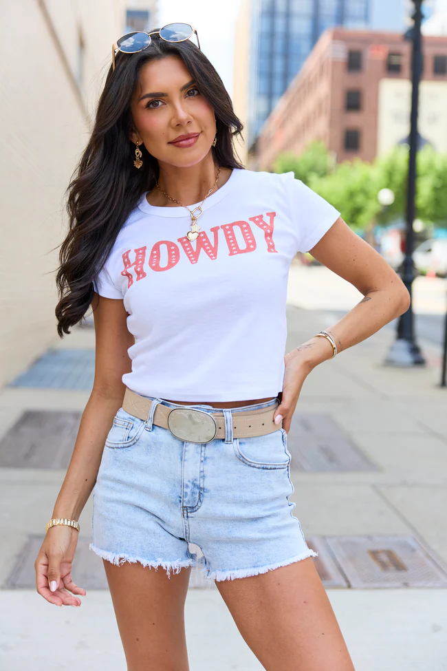Howdy Stars White Baby Graphic Tee - Image 4