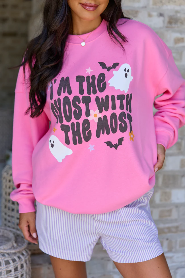 I'm The Ghost With The Most Pink Graphic Sweatshirt - Image 3