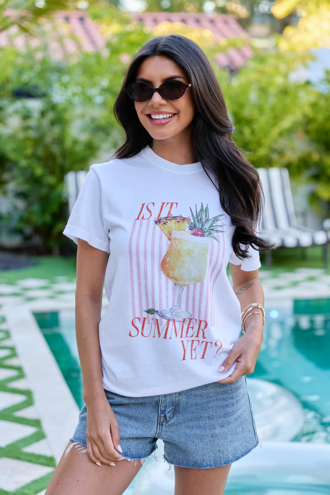 Is It Summer Yet White Comfort Colors Graphic Tee
