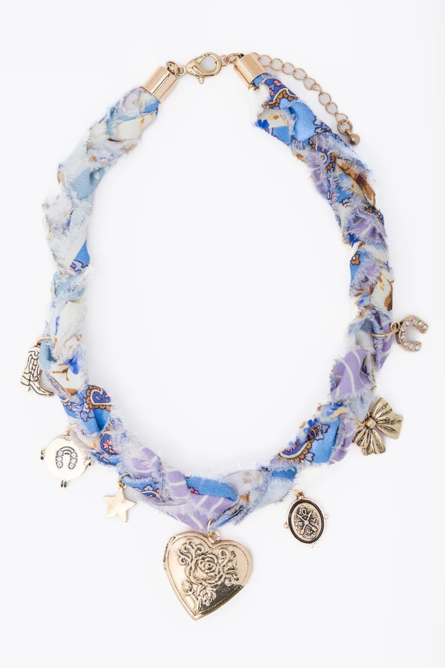 Jana Blue Braided Charm Necklace FINAL SALE - Image 2