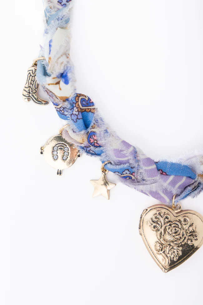 Jana Blue Braided Charm Necklace FINAL SALE - Image 4